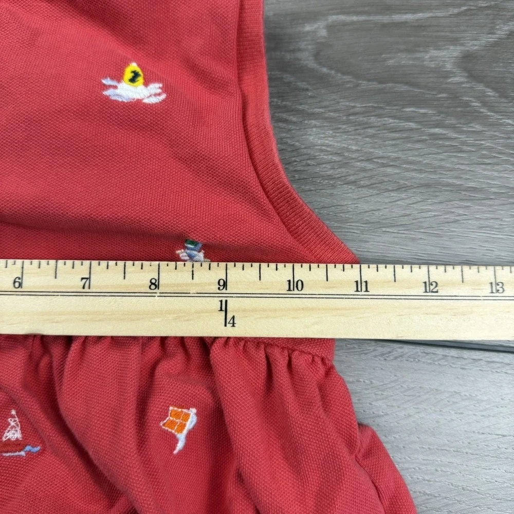 Ralph Lauren Baby Sleeveless Embroidered Boating Polo Dress Red 24 Months